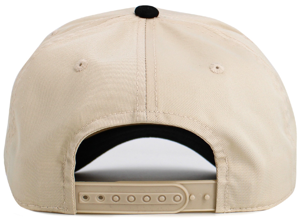 Natural Black Two Tone Baseball 5 Panel Cap Back View